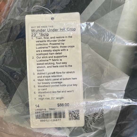 lululemon wunder under high-rise crop 23” scallop capri - Picture 3 of 5